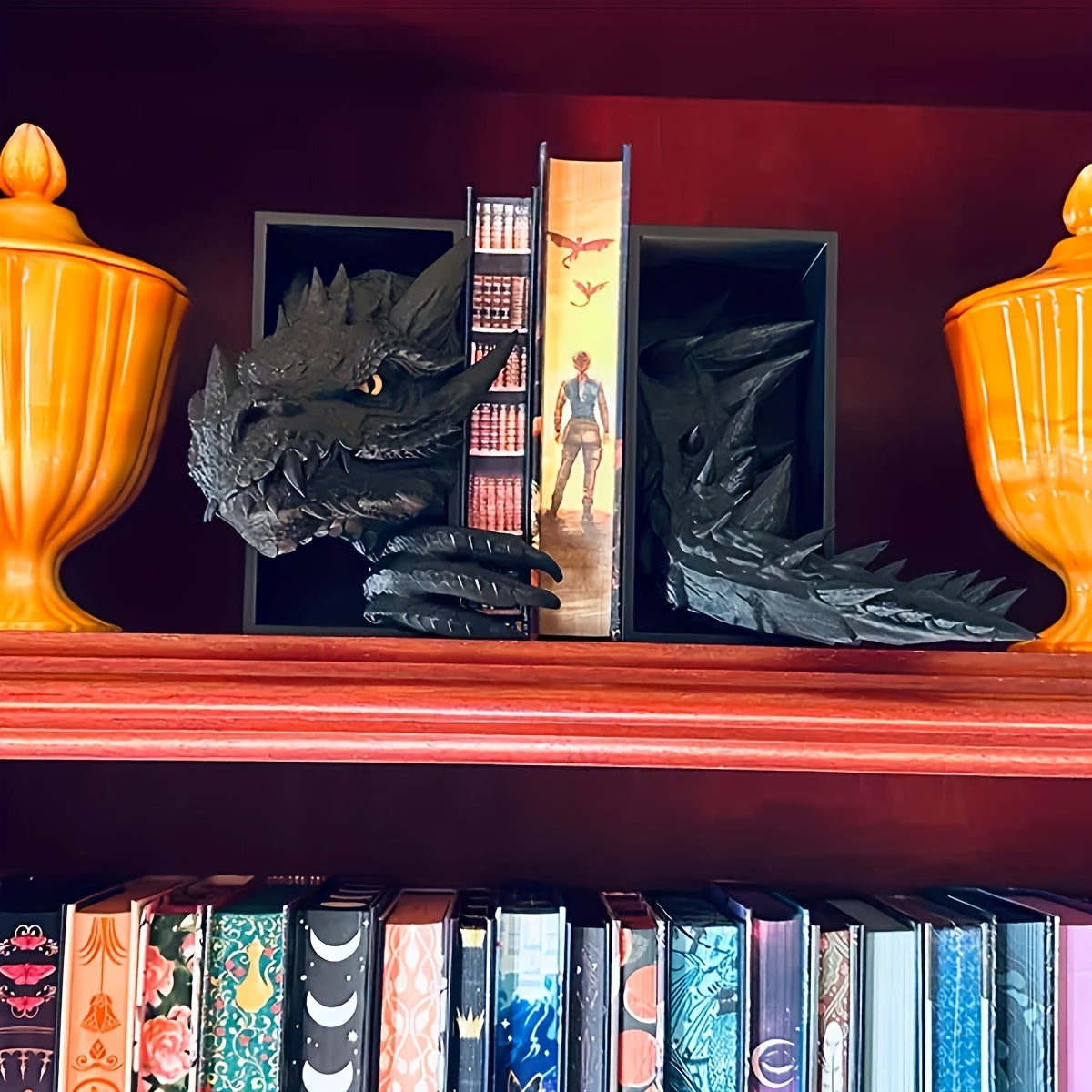 2pcs Bookshelf Dragon Decor