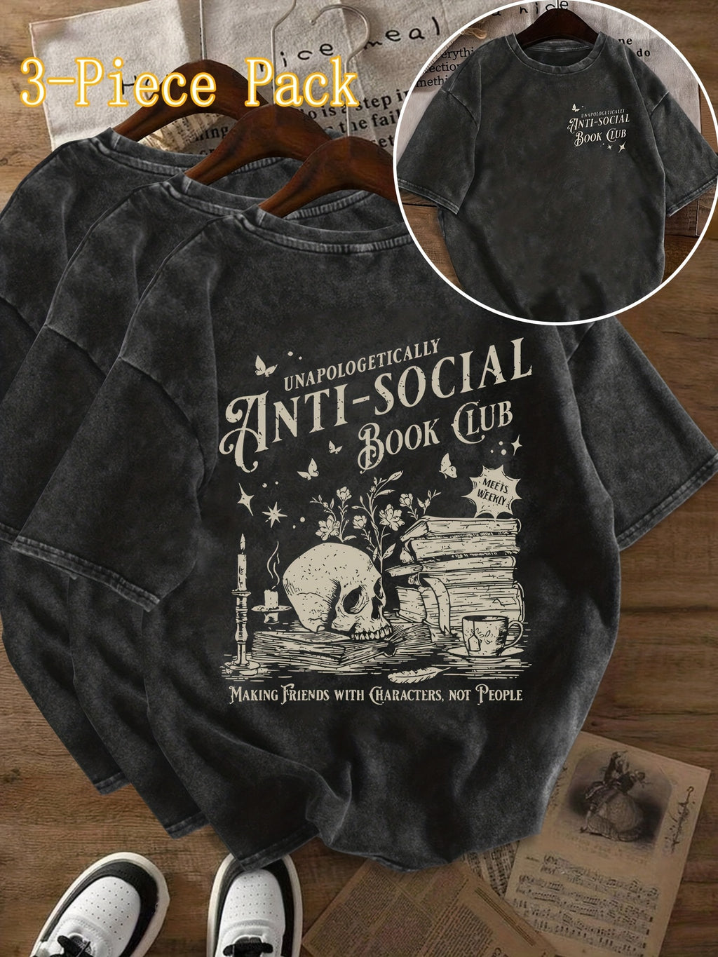 "Unapologetically Anti-Social Book Club" Tee