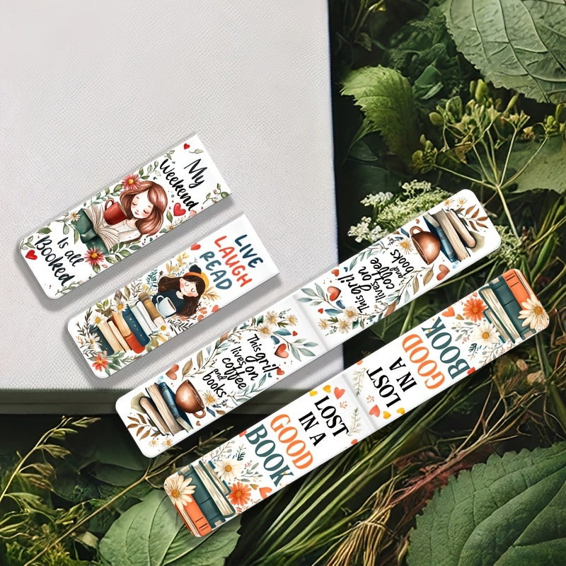 Floral Magnetic Bookmarks x4