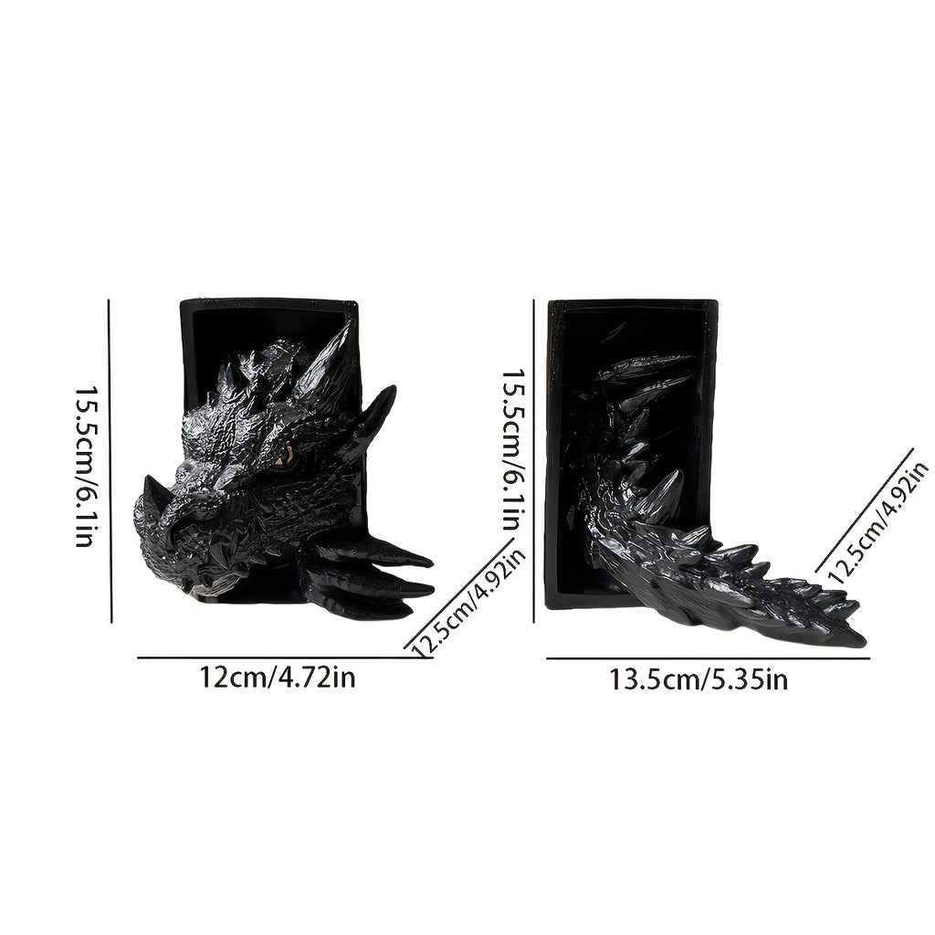 2pcs Bookshelf Dragon Decor