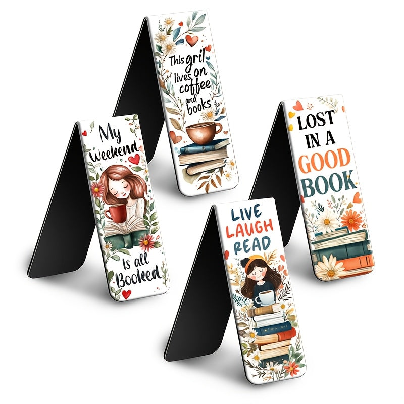 Floral Magnetic Bookmarks x4