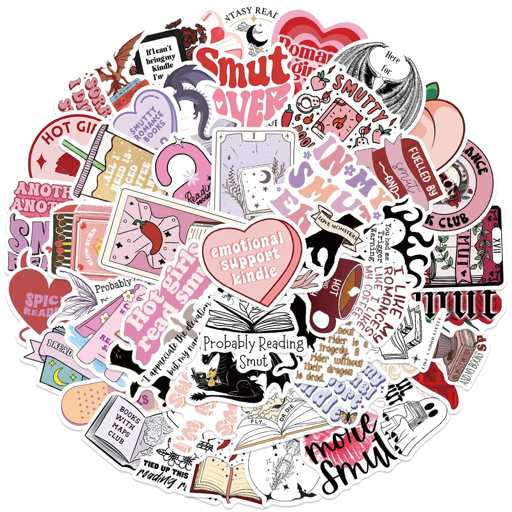 50PCS Smutty Dark Romance Bookish Stickers