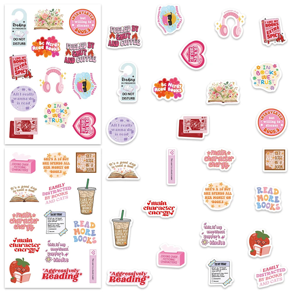 50PCS Smutty Dark Romance Bookish Stickers