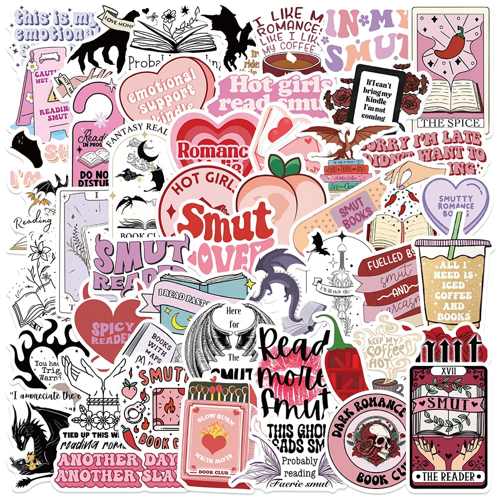50PCS Smutty Dark Romance Bookish Stickers