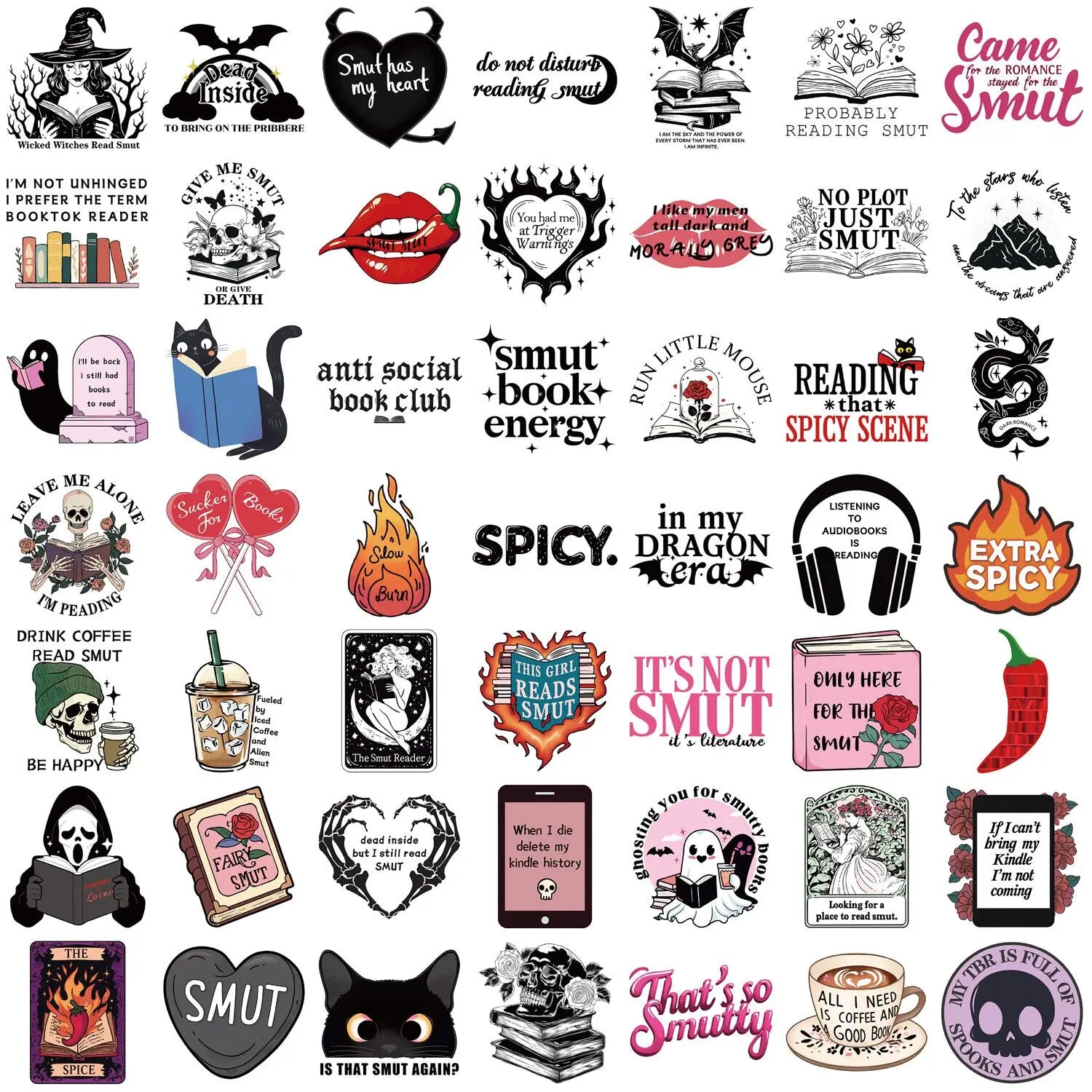 10/50/100pcs Mix Smut Dark Romance Stickers