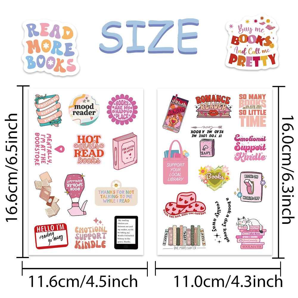50PCS Smutty Dark Romance Bookish Stickers