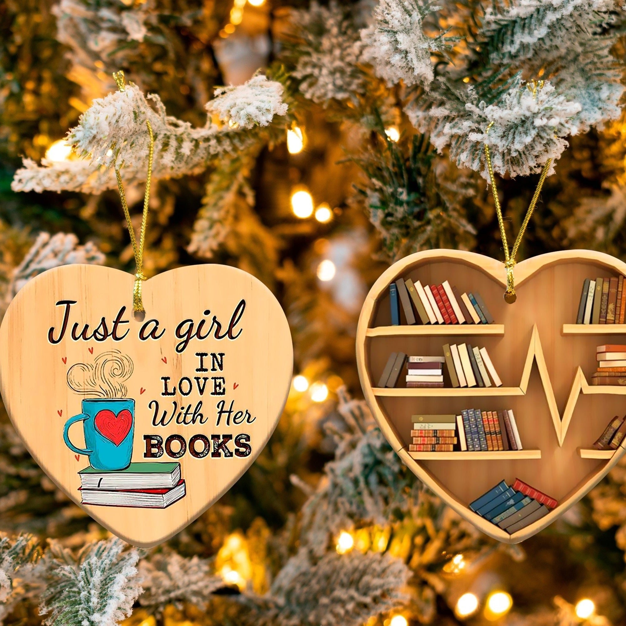 1pc Heart-Shaped Bookshelf Ornament