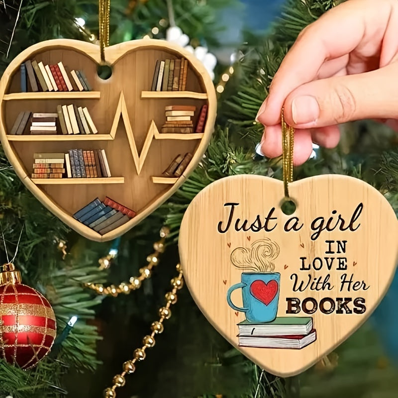 1pc Heart-Shaped Bookshelf Ornament