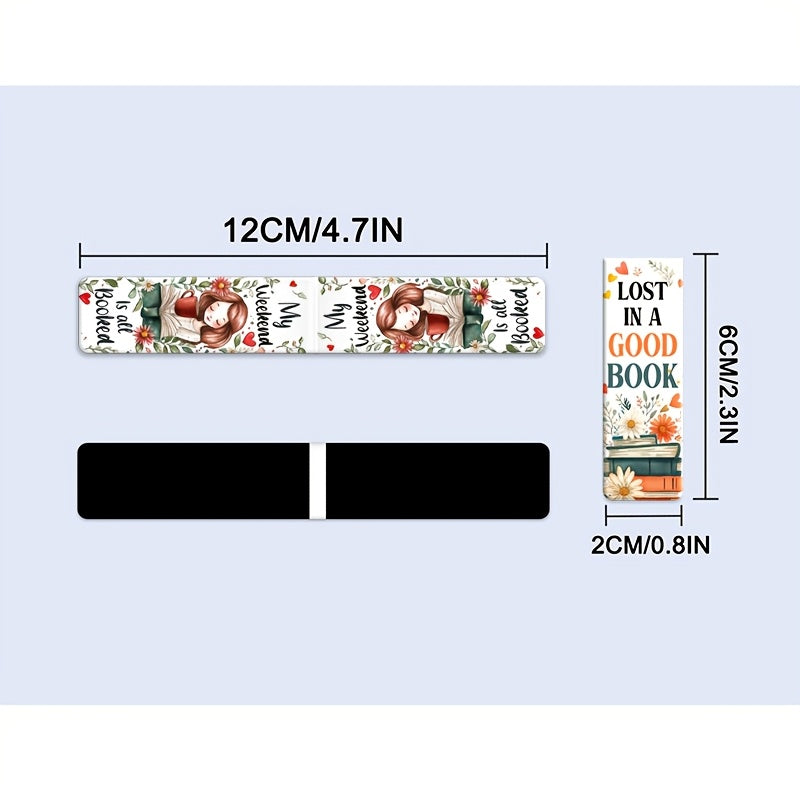Floral Magnetic Bookmarks x4